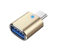 Auf USB 3.0 Adapter Mit LED-Atemlicht - Highspeed 5Gbit/s -Adapter Aus Aluminium | Kompakt Für, Smartphone, Auto, Maus & Tastatur | Plug & Play Typ-C Konverter