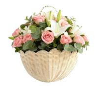 Aufbewahrungskorb aus Weide | Rustikaler Wandorganizer | Handgeflochtener, dekorativer Korb mit Muschelkanten | Für die Dekoration von Schlafzimmer, Badezimmer, Küche, Kinderzimmer, Landhausstil,