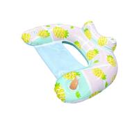 Aufblasbare Pool-Liege für Erwachsene - Ergonomischer Schwimmstuhl mit Kopfstütze & Getränkehalter - Rutschfeste Wasser-Lounge für Pool, See & - Belastbare Luftmatratze, 90 x 70 cm - Blau/Weiß