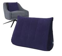 Aufblasbares Keilkissen Mit Flock-Oberfläche - Ergonomisches Rückenkissen Für Lesen & Yoga | Komfortables Beinhochlagerungskissen Für Reise & Camping, Lendenwirbelstütze, 46x30cm, Ultraleicht 116g