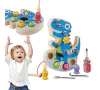 Aufbnach Juego De | Juego de Enroscar Peces Coloridos - Tablero de Destornillador con Forma de Dinosaurio para Niños | para el Aprendizaje de Niños y Niñas de Edad