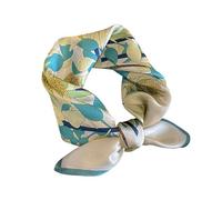 Aufeel - Pañuelo cuadrado pequeño de seda de morera 100% pura para mujer, pañuelo para la cabeza, pañuelo de seda, 53,3 x 53,3 cm, Azul-cielo, S