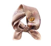 Aufeel - Pañuelo cuadrado pequeño, de seda natural 100%, para mujer, 53 cm, ligero, para cuello o pelo, estampado, en paquete regalo, S