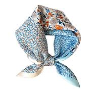 Aufeel - Pañuelo cuadrado pequeño de seda natural 100 % para mujer, pañuelo para la cabeza, pañuelo de seda, 53,3 x 53,3 cm, S