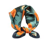 Aufeel - Pañuelo cuadrado pequeño de seda natural 100 % para mujer, pañuelo para la cabeza, pañuelo de seda, 53,3 x 53,3 cm, Verdeoscuro, S