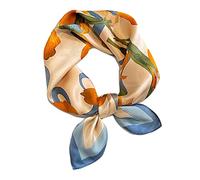 Aufeel Pañuelo de cuello cuadrado pequeño de seda de morera 100 % real para mujer, pañuelo para la cabeza ligero de 21 pulgadas, pañuelo impreso para regalo (Fashion 30S)