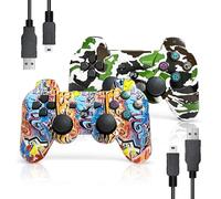 AUFGLO Retro Gaming Controller for P-S3, Wireless Move/Motion Controller Gamepad with Improved Joystick Compatible with P-S3 (Graffiti + Camouflage)