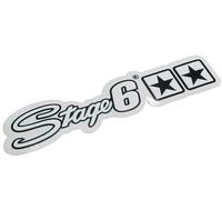 Aufkleber Stage6, geplottet, Stage6 und Sterne, 25x4,5cm, weiss