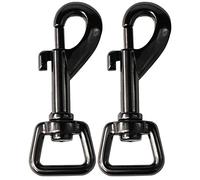 aufodara 2 Piezas Mosquetón Giratorio Negro Niquelado Ganchos Seguridad Giratorios para Correa de Perro, Correas Mochila, Accesorios para Bolsos, Paracord Cuerda, Llavero, Accesorios de Ferretería