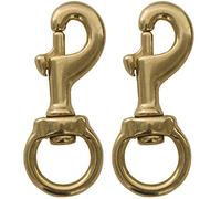 aufodara 2pcs Mosquetón Giratorio Gancho de latón Multiusos Correa para Perro mascotasHebilla de Primavera Llavero Mosquetones rápidos (1#)