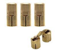 aufodara 4 piezas Bisagra de latón Oculta 16mm, Bisagra de Barril Cilíndrica Ángulo de Apertura de 180 °, para Joyero de Madera y Puertas de Armario de Muebles (Ø 16 mm)