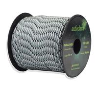 aufodara 50 Metros Paracord 2mm Cuerda de Nylon Paracaídas de 1 Hilos (Negro Blanco Gris)