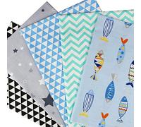 aufodara 5pcs 50 x 50 cm, diseño de retales algodón Tejido Telas DIY Patchwork hecho a mano Costura Quilting tela diseños diferentes (Multicolor-C)