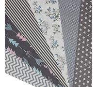aufodara 6 piezas Tela algodón Telas Patchwork Gris 50 x 50cm Cuadrada Algodón Para Coser DIY Telas Decorativas Costura Retales Tela Coser Hecho a mano Costura Quilting Scrapbooking