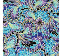 aufodara Tela de algodón estampado, motivo bronceado, para coser, 145 cm de ancho (Azul A, 100 x 145 cm)