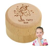 Aufquwk Caja de recuerdos para dientes de leche,Caja para dientes de leche | Caja de madera para recuerdos de bebé para dientes,Caja de almacenamiento regalo para cumpleaños baby shower, regalos de