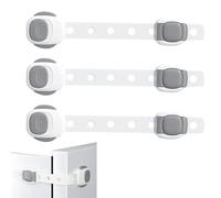 Aufquwk Cerradura de puerta a prueba de niños,Cerraduras de refrigerador para niños | Cerradura ajustable para niños - Anclajes para muebles con pestillo para puerta de ventana, 3 cerraduras adhesivas