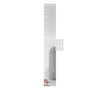 Aufquwk Espejo de Pared con Tabla de Crecimiento, Tabla de Altura de 3.9 Pies para Niños, Regla de Medición de Cuerpo Completo de Acrílico Inastillable, Espejo de Rompecabezas Autoadhesivo Extraíble