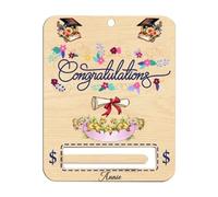 Aufquwk Felicitaciones Grad Wallet,Tarjeta de Almacenamiento en Efectivo para graduación, Tarjeta de Madera con tenencia en Efectivo de graduación 2024, Titular de Dinero para graduados de Escuela