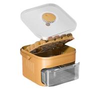 Aufquwk Molde de hielo, fabricante de bloques de hielo | Bin de hielo para congelador con tapa extraíble - Portátil con mango, fácil liberación sin táctil y escalofriante fabricante de cubos para