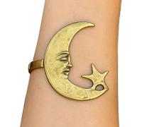 Aufquwk Pulsera Abierta Luna Y Estrella - Brazalete Luna Creciente Y Estrellas,Joyería Ajustable de para Mujeres Adolescentes Madres Hermanas Hijas Amigas