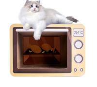 Aufquwk Rascador para Gatos - Rascador De Pie para Gatos De Interior | Juguete Retro para Ejercicio Mental con Forma De Radio | para Sala De Estar Apartamento Refugio