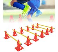 Aufun 6 Juegos de obstáculos Deportivos, Entrenamiento de coordinación, obstáculos de Cono de 32 cm, Postes de 1 m, Entrenamiento de Agilidad para niños ，Perros, Altura Ajustable con Agujeros