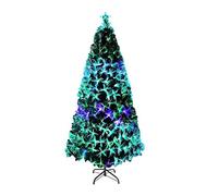 Aufun Árbol de Navidad Artificial 120cm,Árbol de Navidad con LED y Parte Superior de Estrella,Abeto de Fibra de Vidrio Artificial Que Cambia de Color para Hogar (1.2M,Fibra de Vidrio Colorida)