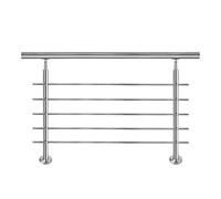 Aufun Barandilla de acero inoxidable 100 cm barandilla de escalera interior y exterior con 2 postes para escaleras, parapeto, balcón (100 cm, 5 crucetas)