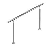 Aufun Barandilla de acero inoxidable 150 cm barandilla de escalera interior y exterior con 2 postes para escaleras, parapeto, balcón (150 cm, 0 crucetas)