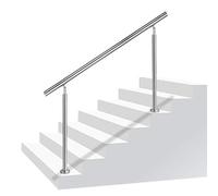 Aufun Barandilla para Escaleras de acero inoxidable 120cm sin Varillas Pasamanos escalera con kit de instalación para interior y exterior, balcón, Ancianos y niños