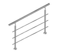 Aufun Barandilla para Escaleras de acero inoxidable 80cm 3 Varillas Pasamanos escalera con kit de instalación para interior y exterior, balcón, Ancianos y niños