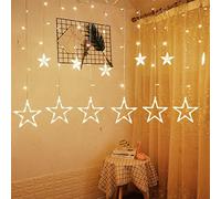 Aufun cadena de luces LED para exterior e interior 138 LEDs 3m deco luces de estrella protección IP44, 8 modos, mando a distancia con temporizador, Halloween Navidad fiesta de boda, blanco cálido