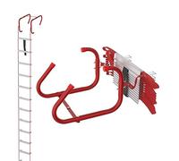 Aufun Escalera de rescate ignífuga, color rojo, escalera de cuerda de emergencia, multiusos, para escalada y rescate, para ventanas y balcones, hasta 450 kg (4,5 m/12 peldaños)