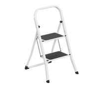 Aufun Escalera plegable de 2 peldaños, escalera plegable de acero aleado, con pedales antideslizantes, solo 5 cm de grosor cuando está plegada, capacidad de 150 kg, no necesita montaje - para cocina