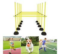 Aufun Juego de Vallas de Agilidad - 15 Barras de 100 cm, Valla de Entrenamiento de fútbol Amarillo para el Juego de Entrenamiento de fútbol para Adultos y niños