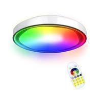 Aufun Lámpara de Techo LED 60W Regulable con Control Remoto, Lámpara de Techo Redonda LED con Cambio de Color RGB para Dormitorio Habitación Infantil (Tipo B)