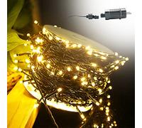 Aufun Luces al aire libre enchufe con enchufe, luces LED de 100m IP44 impermeables con 8 modos para jardín, boda, Navidad, fiesta (100m 1000 LED blanco caliente)