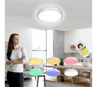 Aufun Plafón LED 60W regulable con mando a distancia, Lámpara de techo redonda LED con cielo estrellado que cambia de color RGB, para dormitorio, habitación infantil (Tye C)