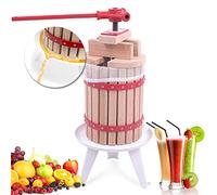 Aufun Prensa de Frutas 6L exprimidor de Fruta Prensa de Vino para UVA, Manzana, Prensa de maíz con manivela Jugo Prensa de puré Que Incluye paño de Prensa (6L)