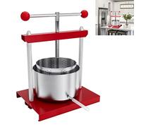 Aufun Prensa de frutas manual de 3 litros de acero inoxidable 430, prensa de frutas, prensa para uvas, frutas, carne, herbes, queso, incluye recipiente colector con tubo de salida (3 L)