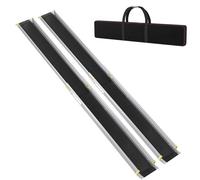 Aufun Rampa telescópica de aluminio para silla de ruedas, 2 unidades, 121-183-213c con bolsa, antideslizante, ampliable, con capacidad de carga de 272 kg, ideal para sillas de ruedas, sillas