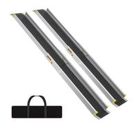 Aufun Rampa telescópica de aluminio para silla de ruedas, 91 - 152,5 cm, con bolsa, antideslizante, extensible, con capacidad de carga de 272 kg, ideal para sillas de ruedas, sillas eléctricas y