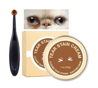 Augenreiniger Für Hunde | 30 G Natürliche Reinigungscreme | Mit Bürste | Entfernt Tränenflecken Bei Haustieren | Für Die Augenpflege Von Katzen, Welpen, Kleinen, Mittleren Und Großen Rassen | Baden Un