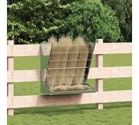 Augerlite Comedero de heno de acero galvanizado de 71 x 33 x 70 cm, comedero automático resistente a la intemperie con 5 kg de capacidad para perros, gatos, mascotas en interiores y exteriores, fácil