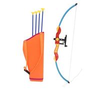 Augerlite Juego de tiro con arco para niños de ABS con arco de 76 cm, 4 flechas con ventosa, carcaj de flecha, ideal para juego de habilidad, juego de coordinación