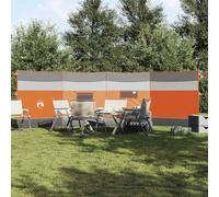 Augerlite Paravientos para camping, gris y naranja, 510 unidades, impermeable, plegable y estable, con piquetas de metal, fácil de transportar para exteriores, playa, camping, terraza y vacaciones