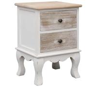 Augerqir Mesita de noche de madera de paulownia, 35 x 30 x 50 cm, con 2 cajones, mesa auxiliar estrecha para dormitorio, salón, habitación infantil, estilo vintage, espacio de almacenamiento y estante