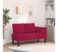 Augerqir Tumbona con cojín de terciopelo rojo vino, 116,5 x 62 x 57,5 cm, con cojín lumbar, madera maciza y madera contrachapada, para salón, oficina, relax