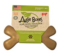 Augie Bones: Tough Dog Chew Toy - Carne de res estofada: Mighty - A base de plantas, sabor mezclado en todo momento, sin nailon, masticable fuerte de 7.5 pulgadas, mascotas medianas/grandes de 30 a 90
